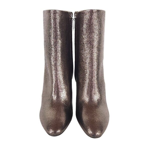 Saint Laurent Lou Ankle Boot 36 6 Metallic Leather Gun Metal New - Picture 3 of 15